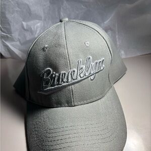 Gray Six-Panel Hat with Brooklyn Embroidery